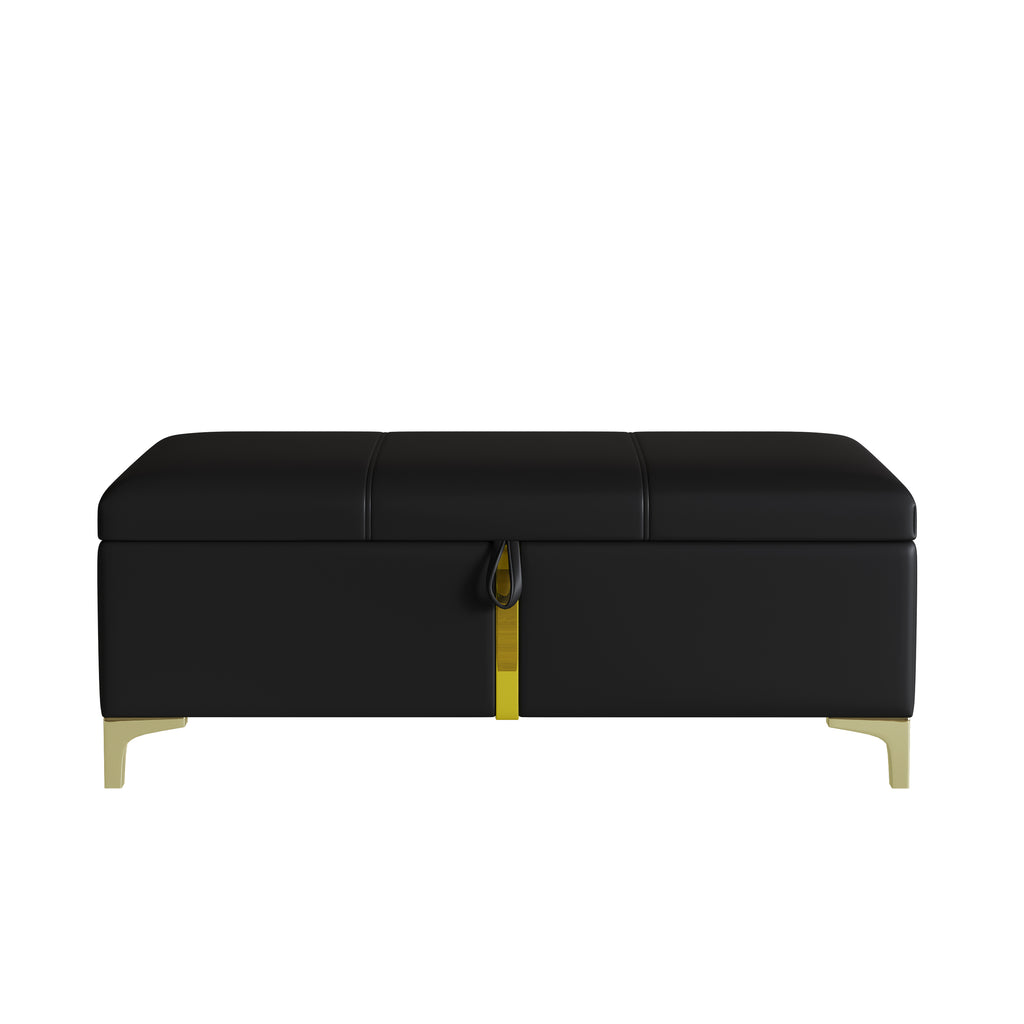 2-Pieces Bedroom Sets,Queen Size Upholstered Platform Bed with Hydraulic Storage System,Storage Ottoman with Metal Legs