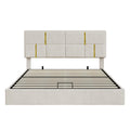 2-Pieces Bedroom Sets,Queen Size Upholstered Platform Bed with Hydraulic Storage System,Storage Ottoman with Metal Legs
