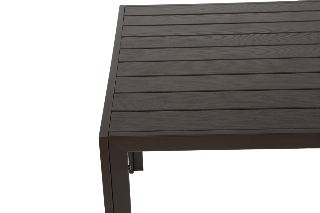 7 Pieces Patio Dining Set, Outdoor Furniture Table and 6 Textilene Chairs, Outdoor Furniture with Rectangular Table and 6 Stackable Chairs Family Conversation Set for Garden Backyard Deck-Brown