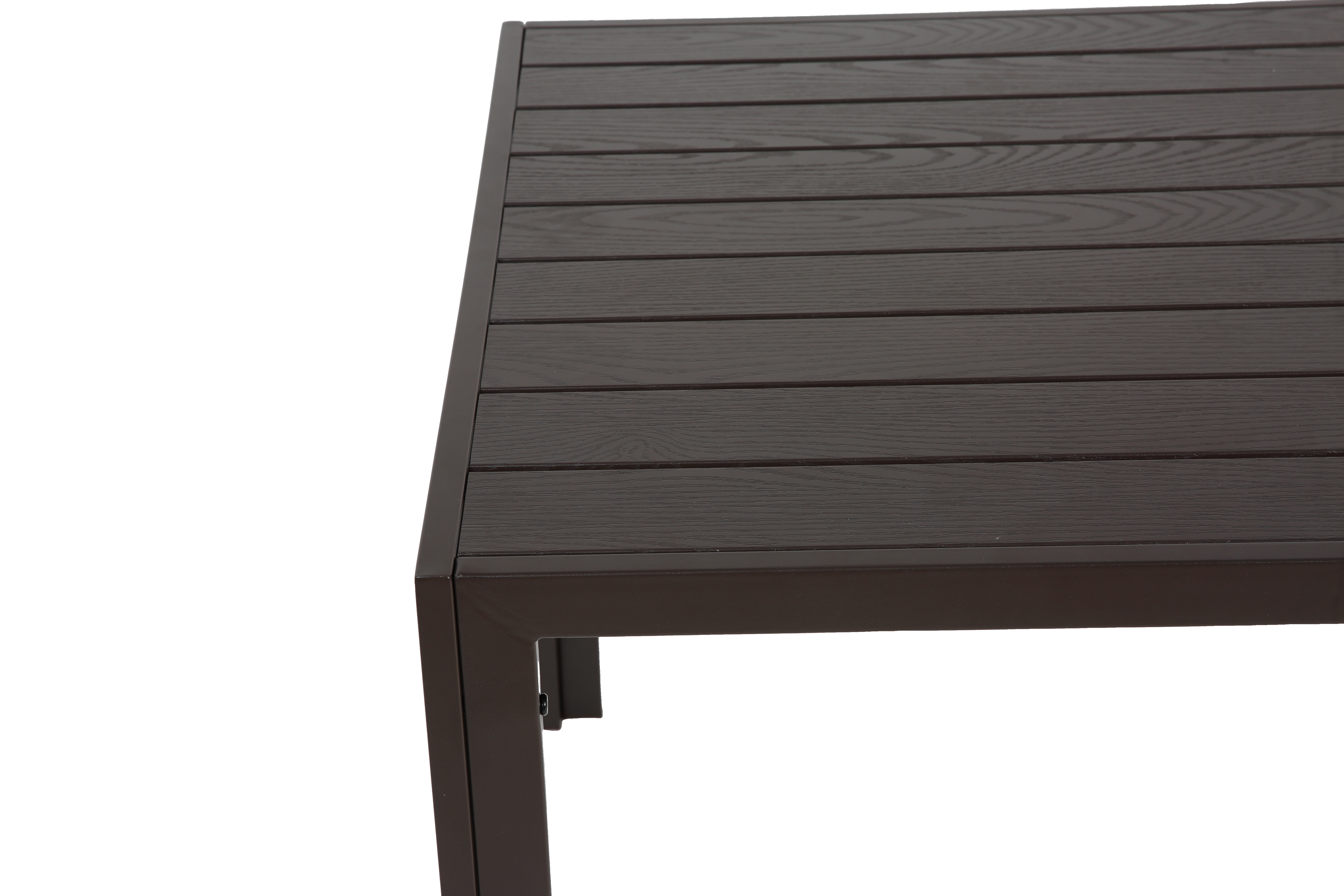 7 Pieces Patio Dining Set, Outdoor Furniture Table and 6 Textilene Chairs, Outdoor Furniture with Rectangular Table and 6 Stackable Chairs Family Conversation Set for Garden Backyard Deck-Brown